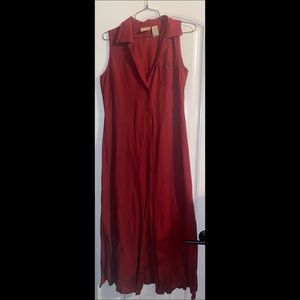Long red button up dress 🍎